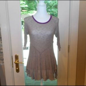 Free people Xs purple gray tunic asymmetrical top